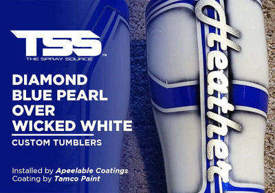 DIAMOND BLUE PEARL OVER WICKED WHITE | TAMCO PAINT | CUSTOM TUMBLERS