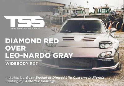 DIAMOND RED OVER LEO-NARDO GRAY | AUTOFLEX COATINGS | WIDEBODY RX7