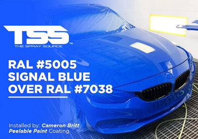 RAL #5005 SIGNAL BLUE  OVER RAL #7038 | PEELABLE PAINT | AUTO PAINT