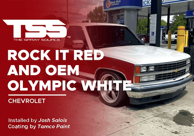 ROCK-IT-RED AND OEM OLYMPIC WHITE | TAMCO PAINT | CHEVROLET