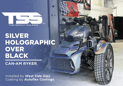 SILVER HOLOGRAPHIC OVER BLACK | AUTOFLEX COATINGS | CAN-AM RYKER