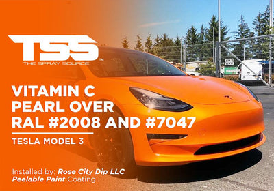 VITAMIN C PEARL OVER RAL #2008 AND #7047 | PEELABLE PAINT | TESLA MODEL 3