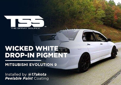 WICKED WHITE DROP-IN PIGMENT | PEELABLE PAINT | MITSUBISHI EVOLUTION 9