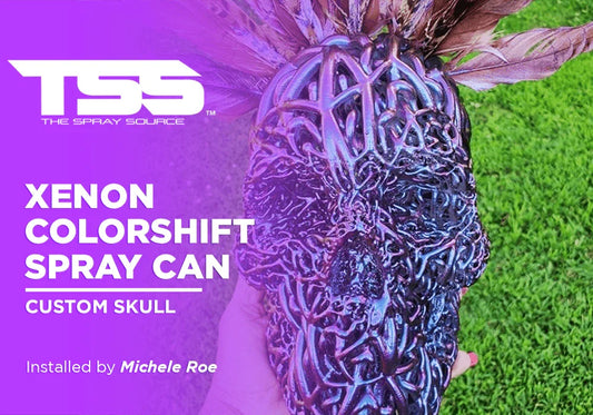 Xenon Colorshift Spray Can on Custom Skull