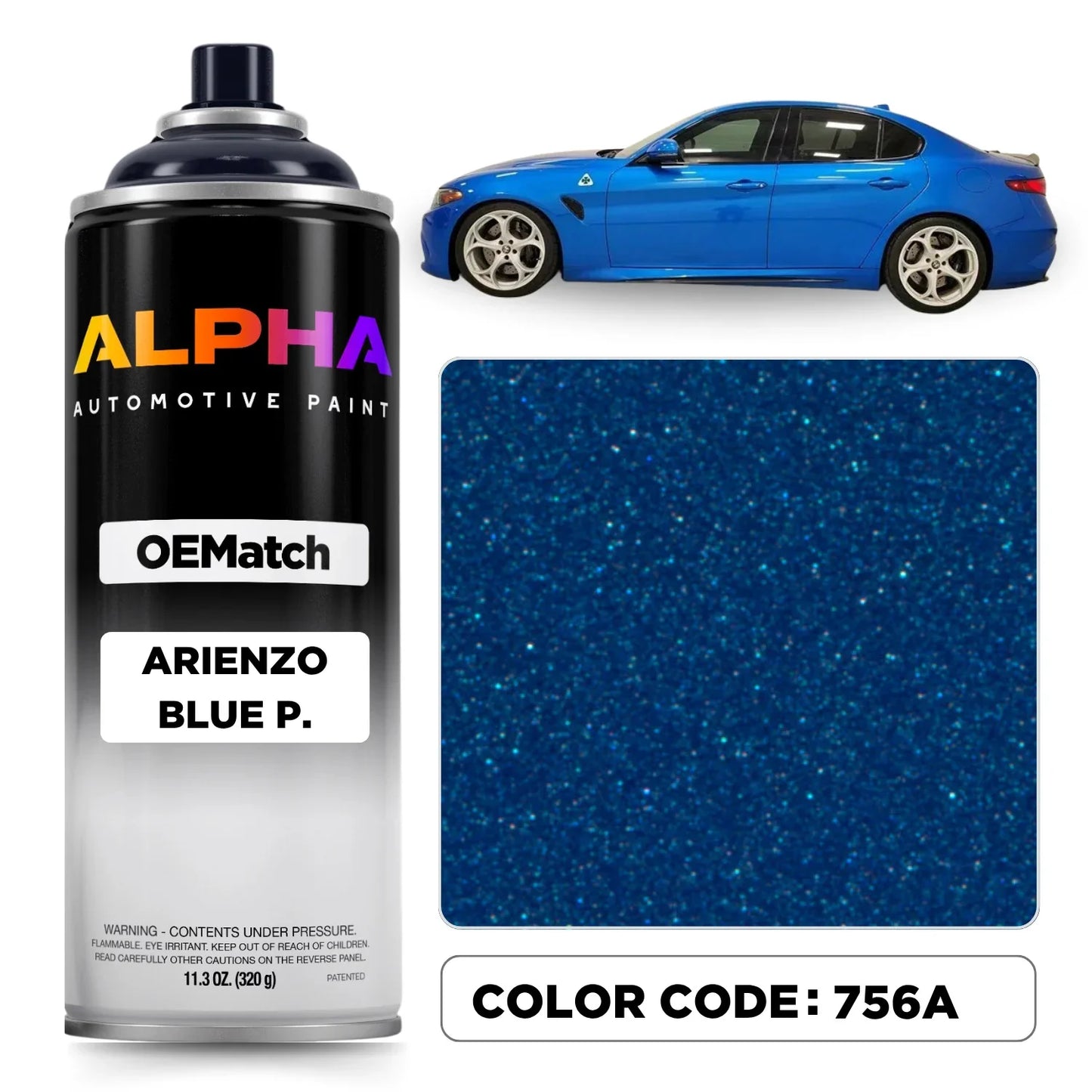Alfa Romeo Arienzo Blue Pearl 756A | OEMatch Spray Can