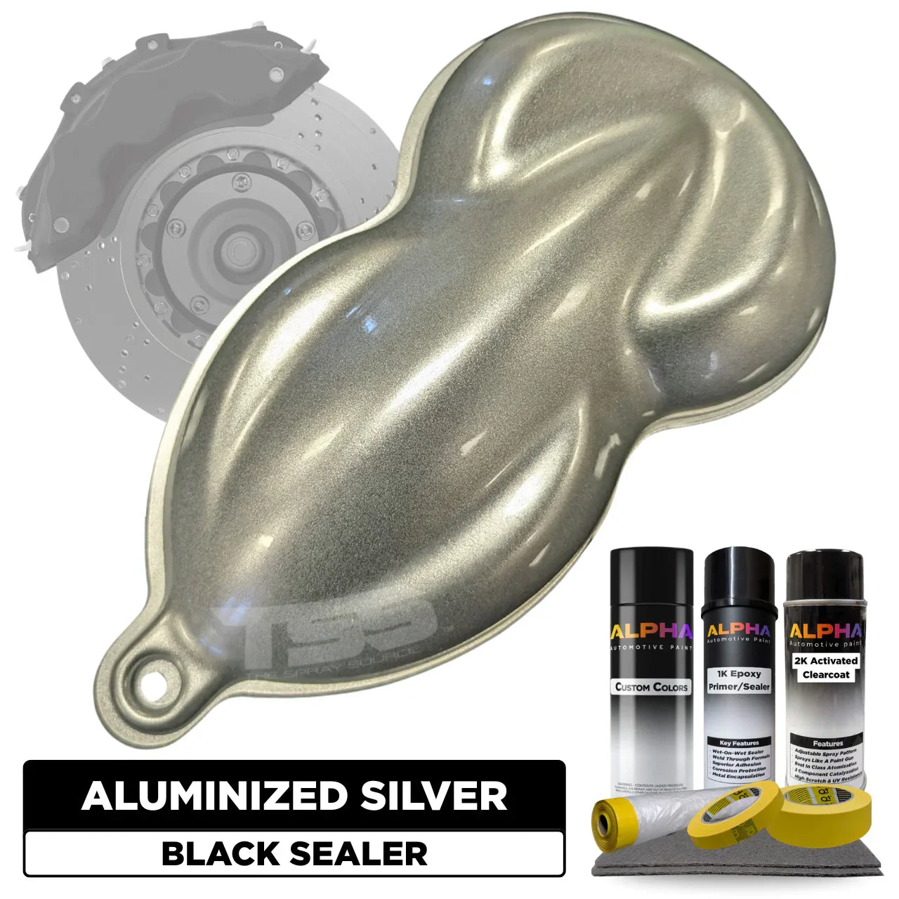 Aluminized Silver Brake Caliper Paint Kit