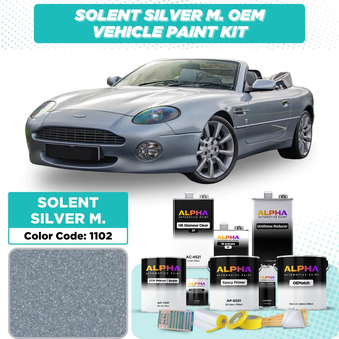 Aston Martin Solent Silver Metallic 1102 | OEMatch Vehicle Paint Kit