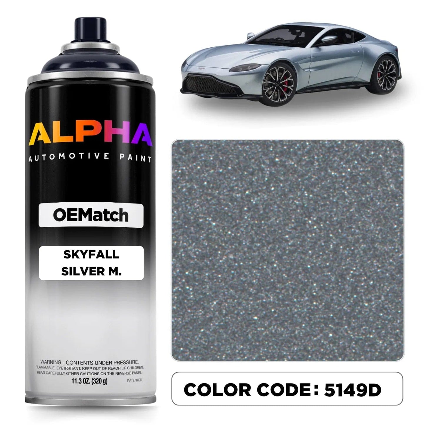 Aston Martin Skyfall Silver Metallic 5149D | OEMatch Spray Can
