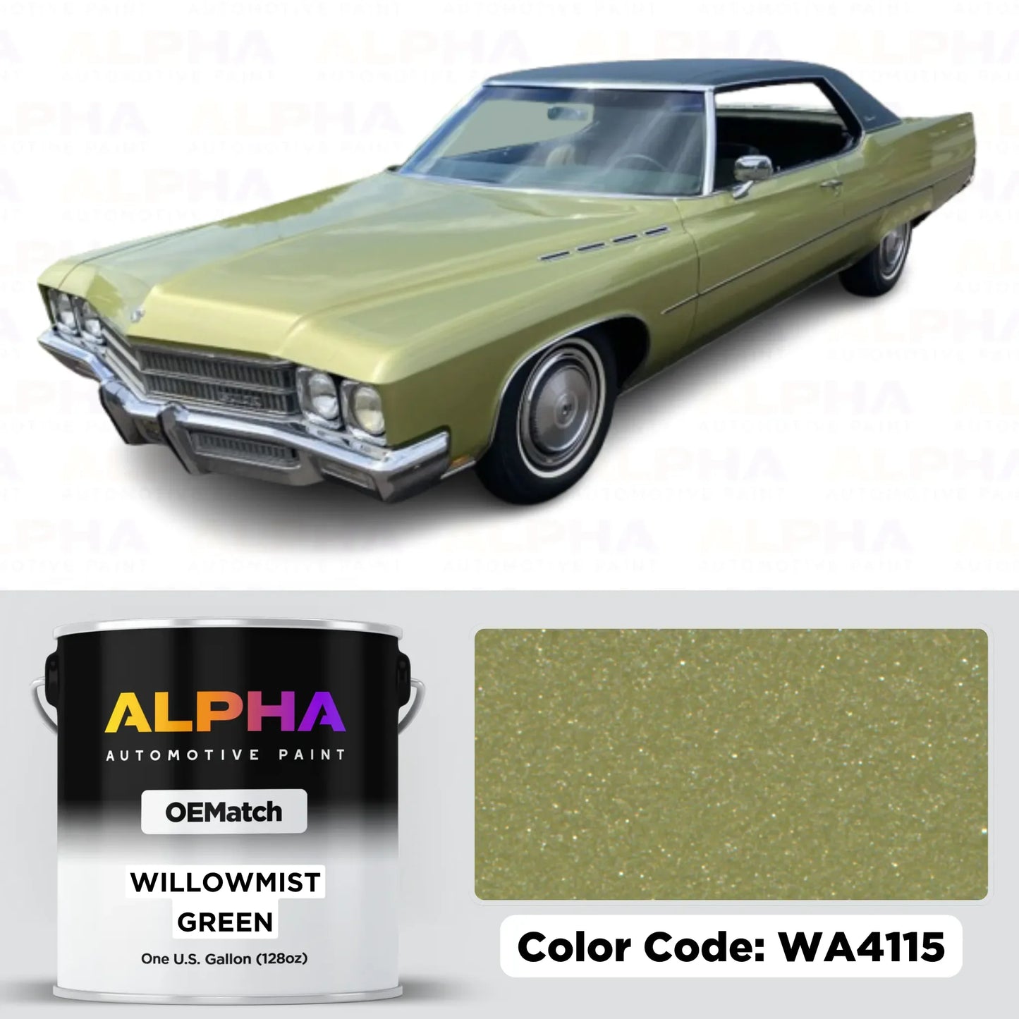 GEN. MOTORS USA WILLOWMIST GREEN M. WA4115 OEM basecoat paint