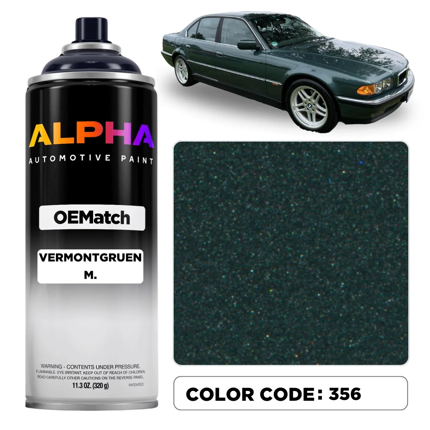 BMW Vermont Green Metallic 356 | OEMatch Spray Can