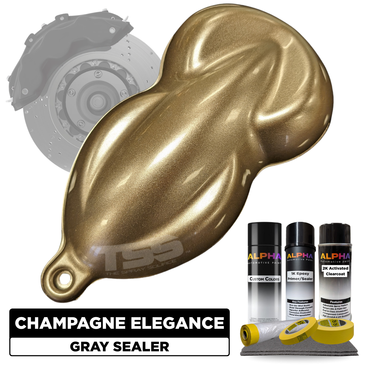 Champagne Elegance Brake Caliper Paint Kit