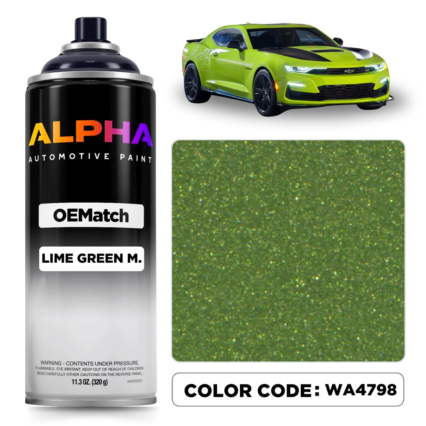Chevrolet Lime Green Metallic WA4798 | OEMatch Spray Can
