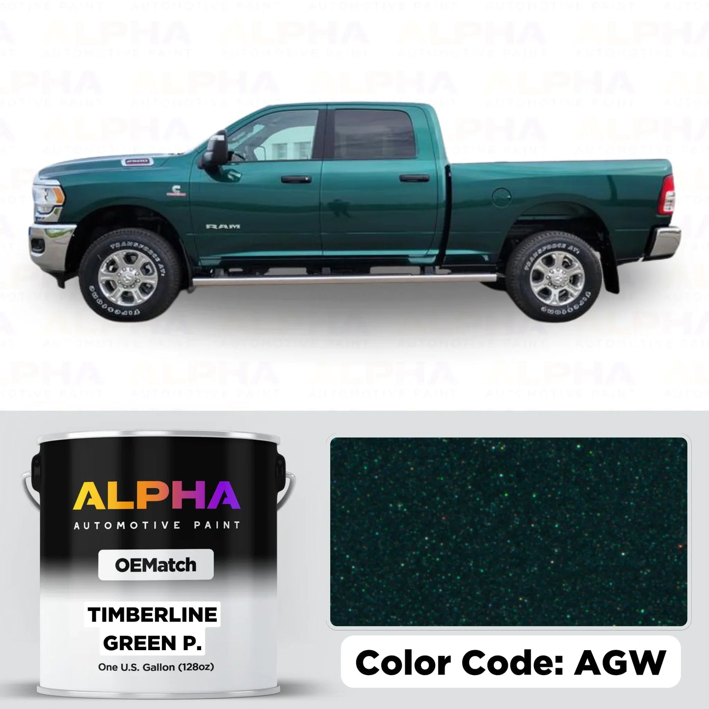 Chrysler Timberline Green Pearl AGW | OEMatch Basecoat