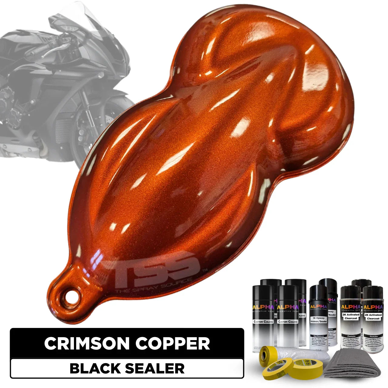 Gloss Crimson Copper Motorcycle Paint Kit