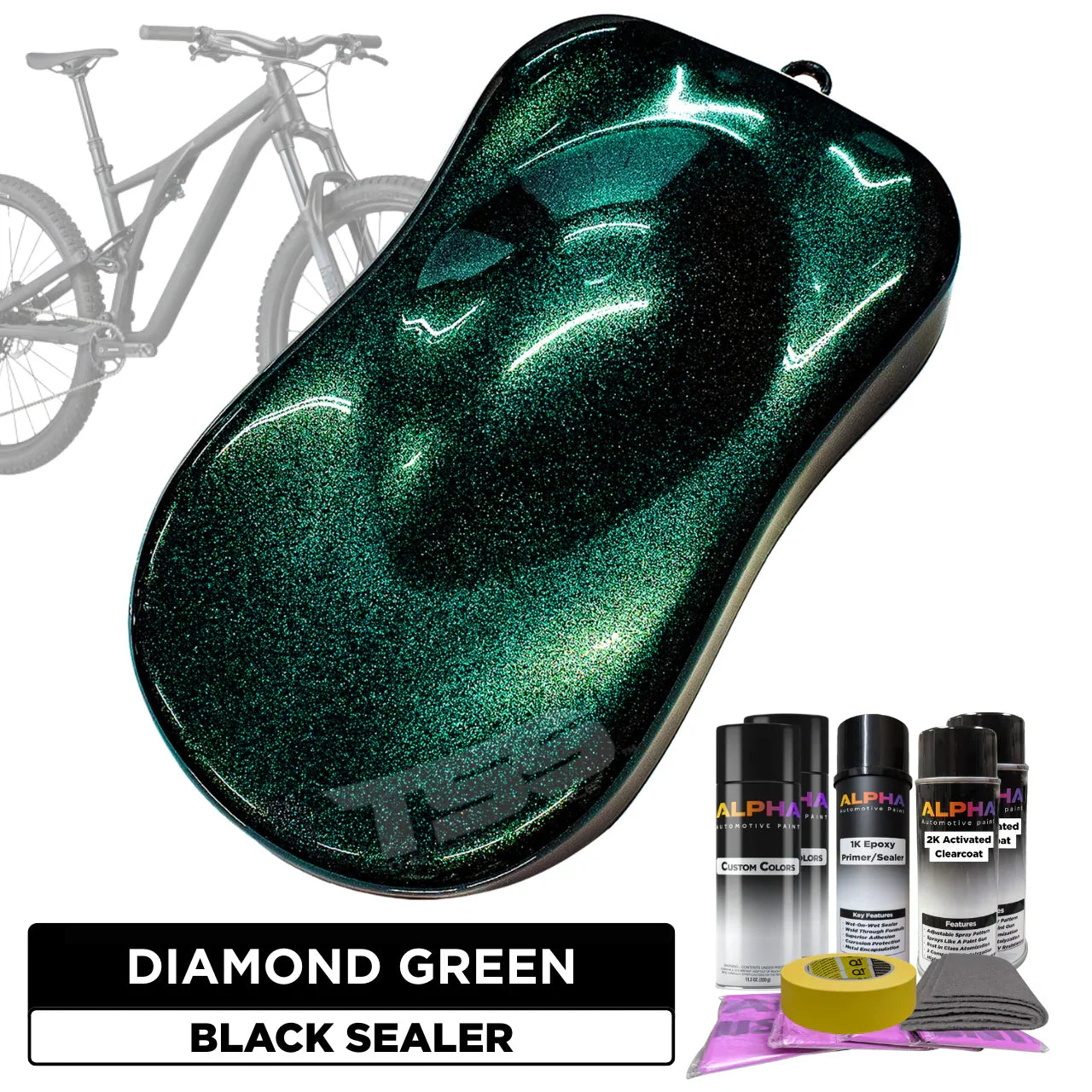 Diamond Green Bike Paint Kit - Main Image