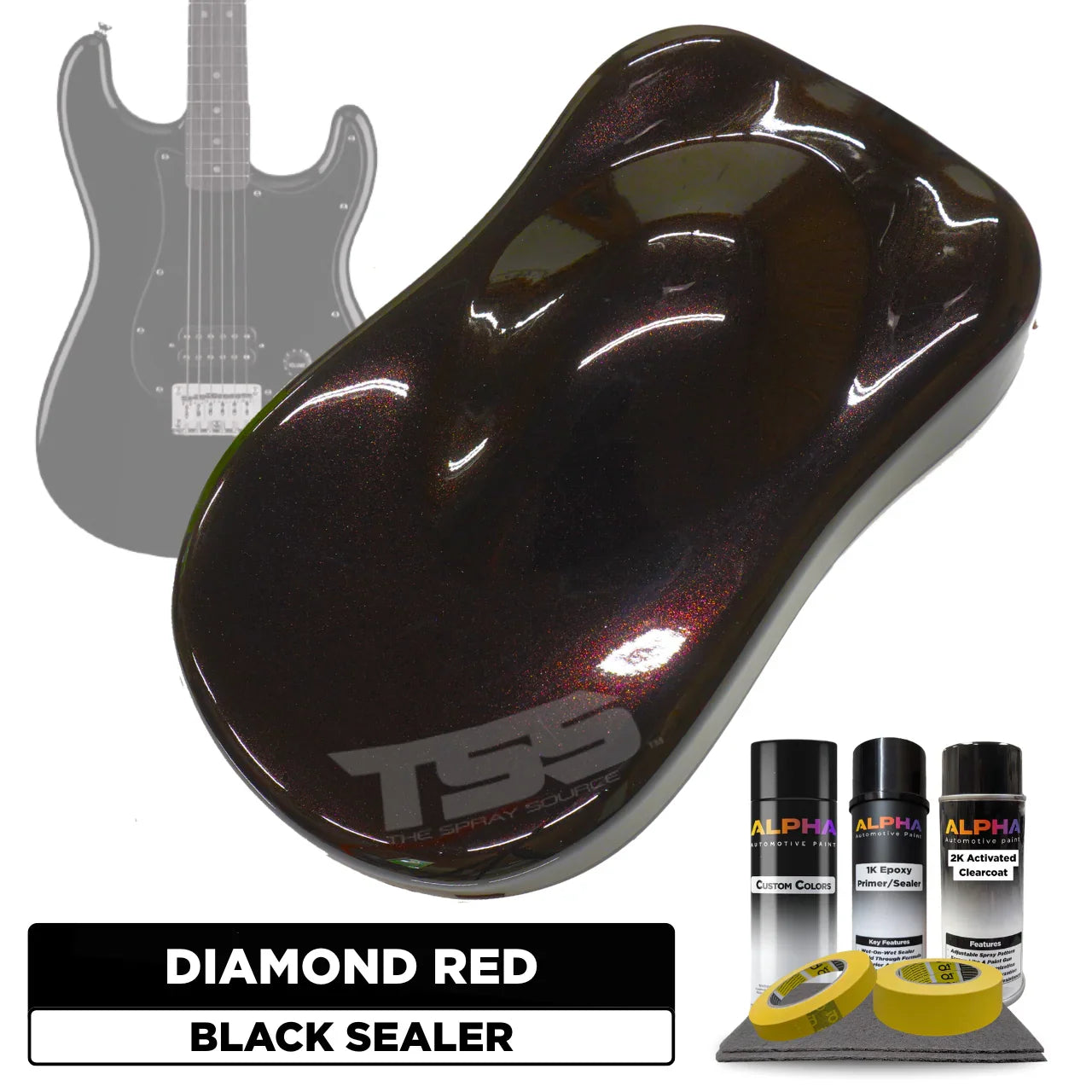 Diamond Red Guitar Paint Kit
