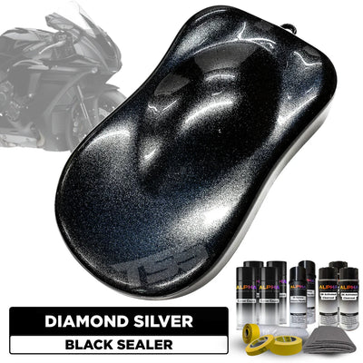 Diamond Silver Motorcycle Paint Kit