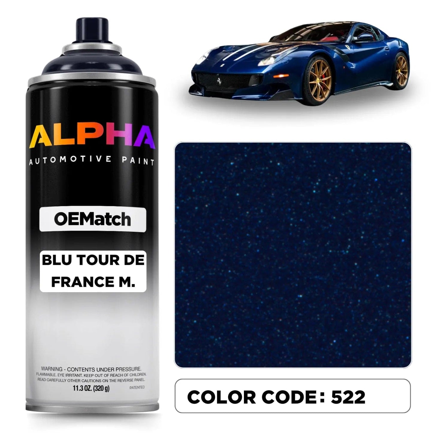 Ferrari Blu Tour de France Metallic 522 | OEMatch Spray Can