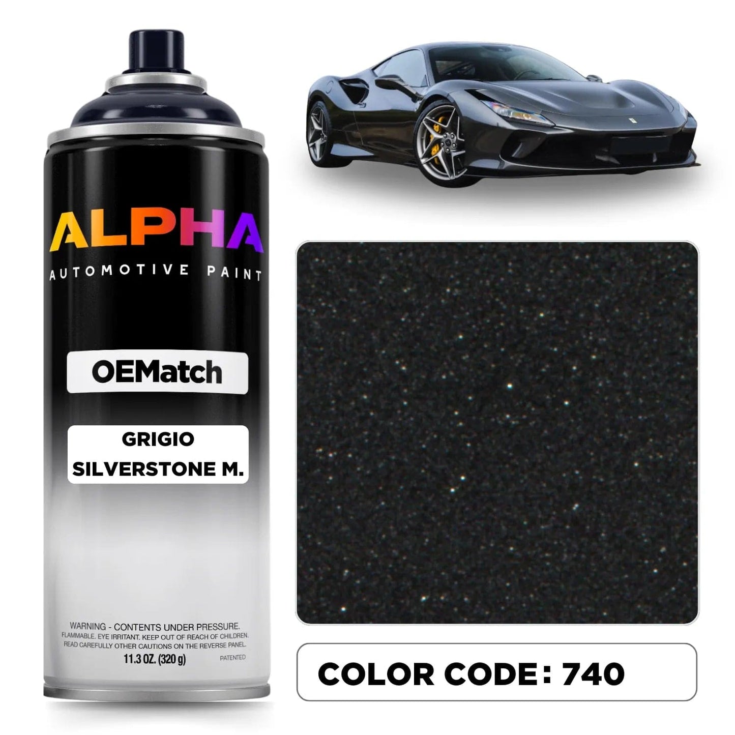 Ferrari Grigio Silverstone Metallic 740 | OEMatch Spray Can