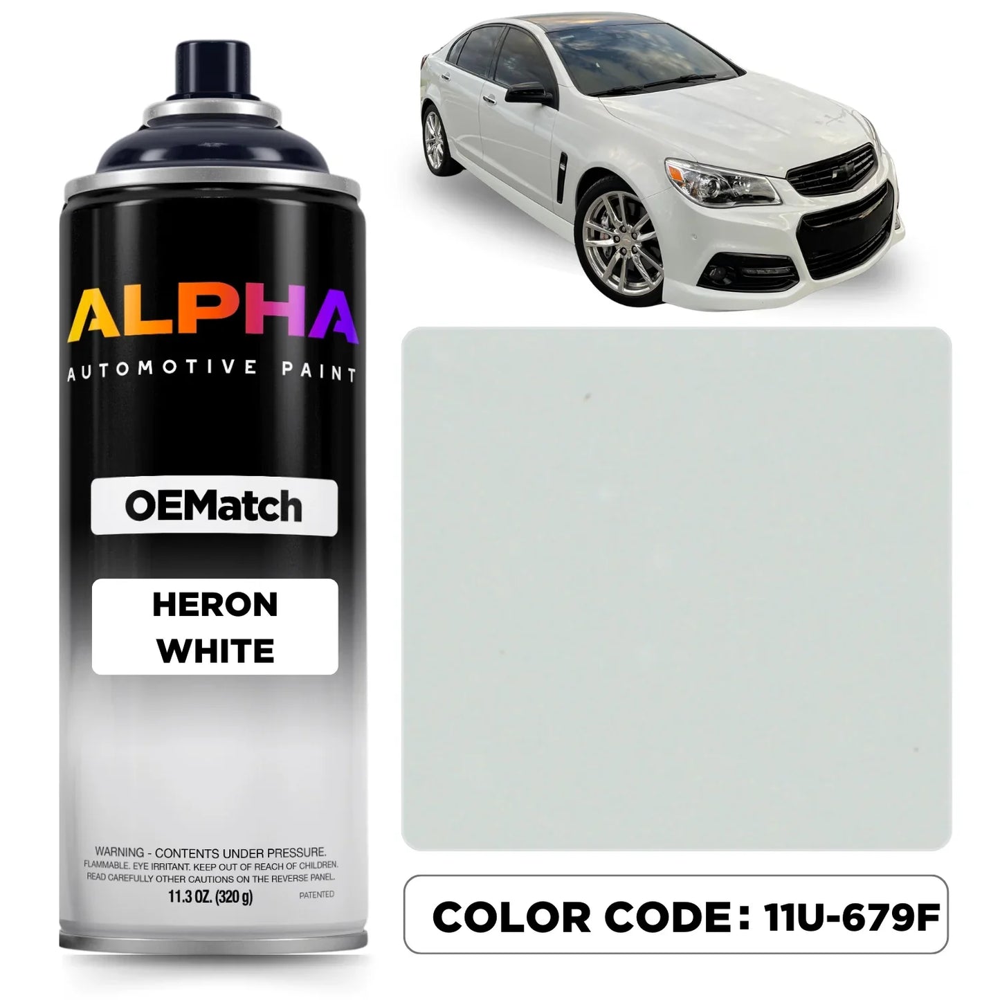 GM HERON WHITE 11U-679F / J073 | OEMatch Spray Can