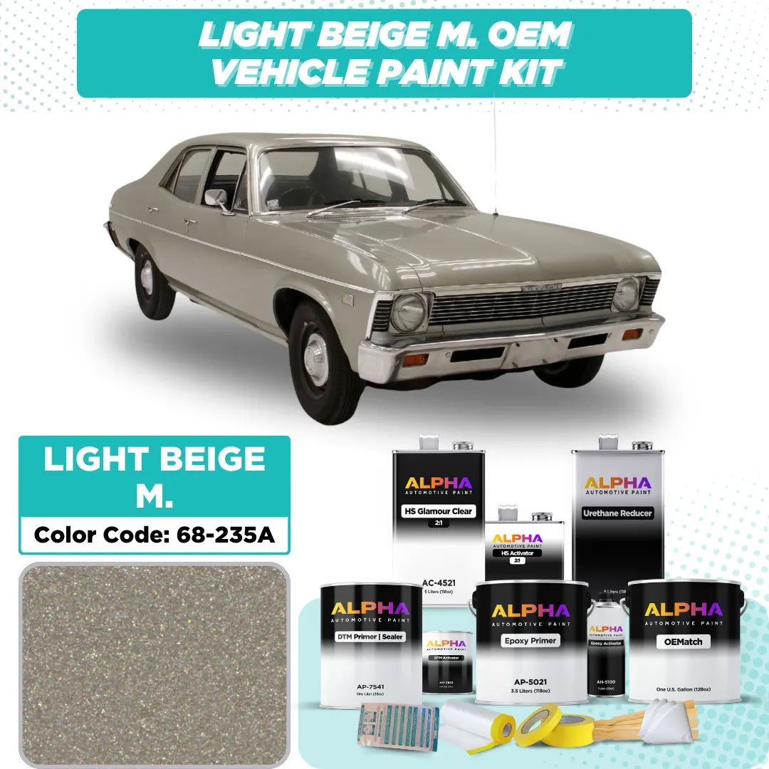 GM Light Beige Metallic 68-235A / 3K9 | OEMatch Vehicle Paint Kit