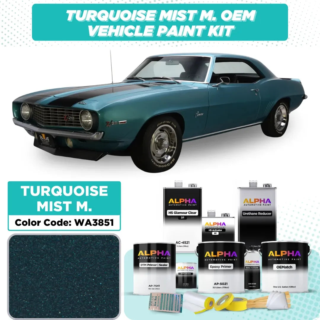 GM Turquoise Mist WA3851 OEM vehicle paint kit