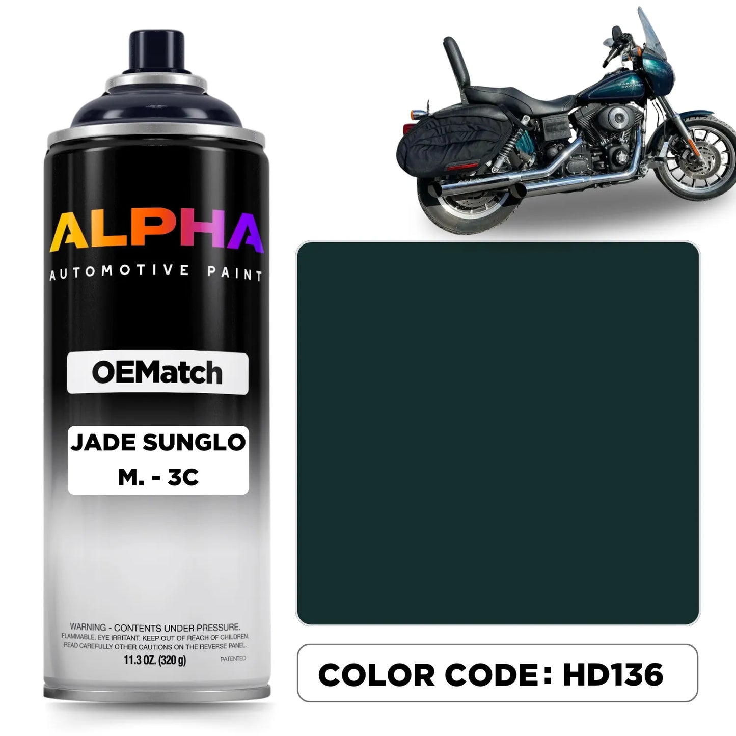 Harley-Davidson Jade Sunglo Metallic - 3C HD136 | OEMatch Spray Can