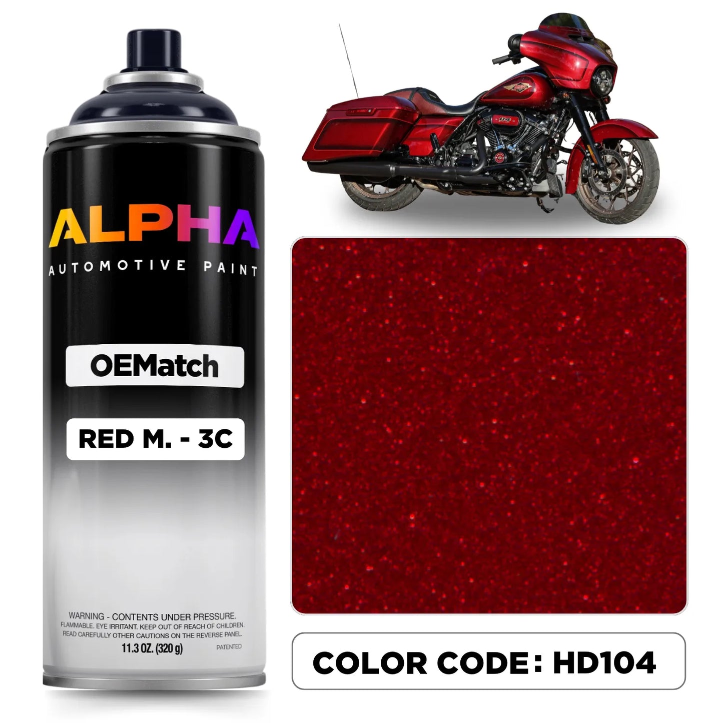 Harley-Davidson Red Metallic 3C HD104 | OEMatch Spray Can