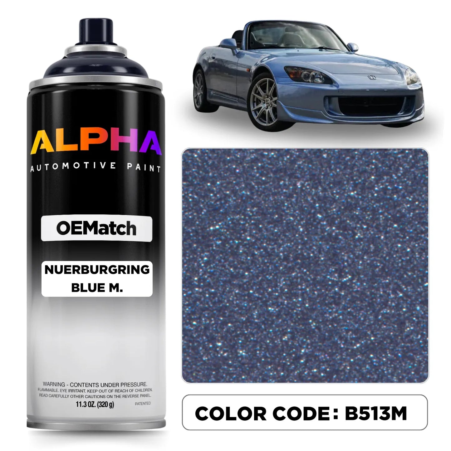 Honda Suzuka Blue Metallic B513M | OEMatch Spray Can