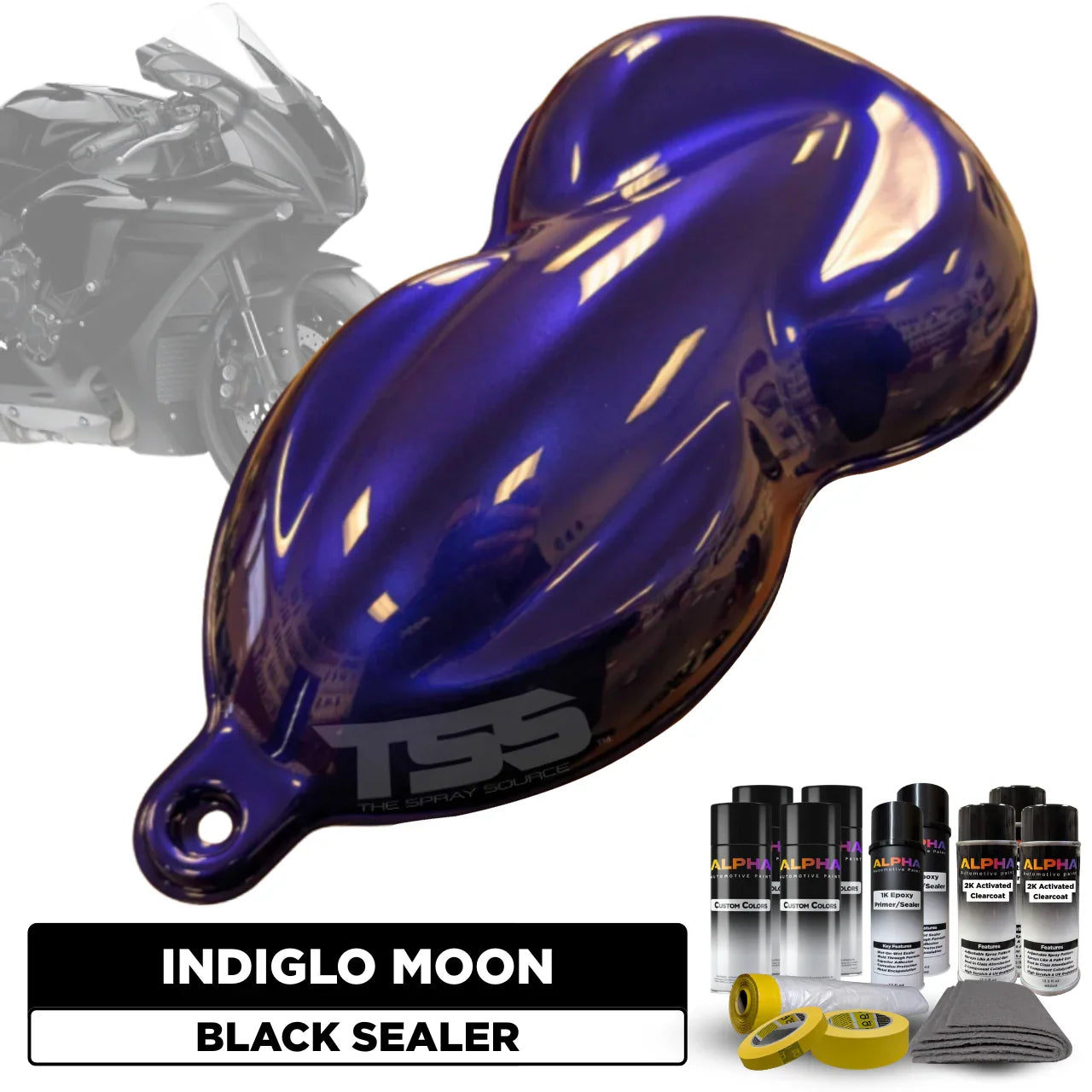 Indiglo Moon Motorcycle Paint Kit