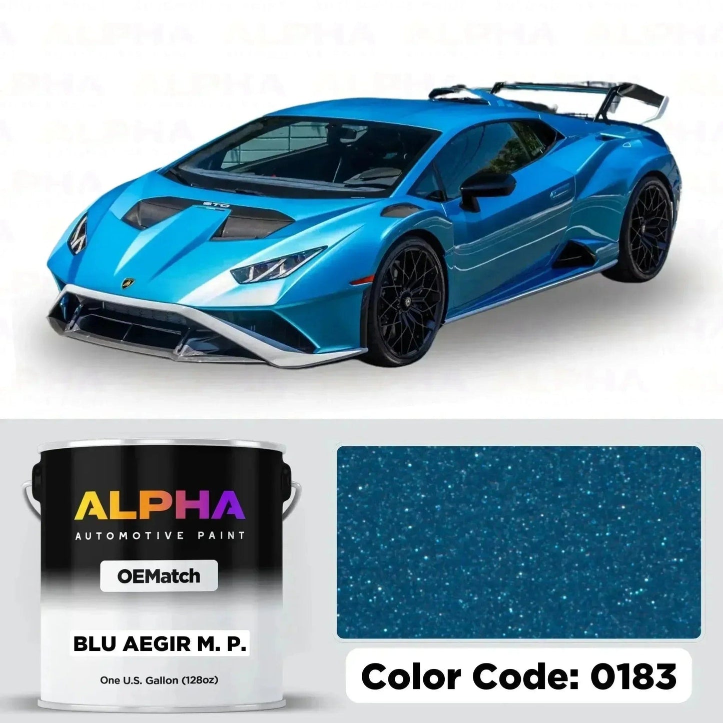 Lamborghini Blu Aegir M. P. 0183 | OEMatch Basecoat
