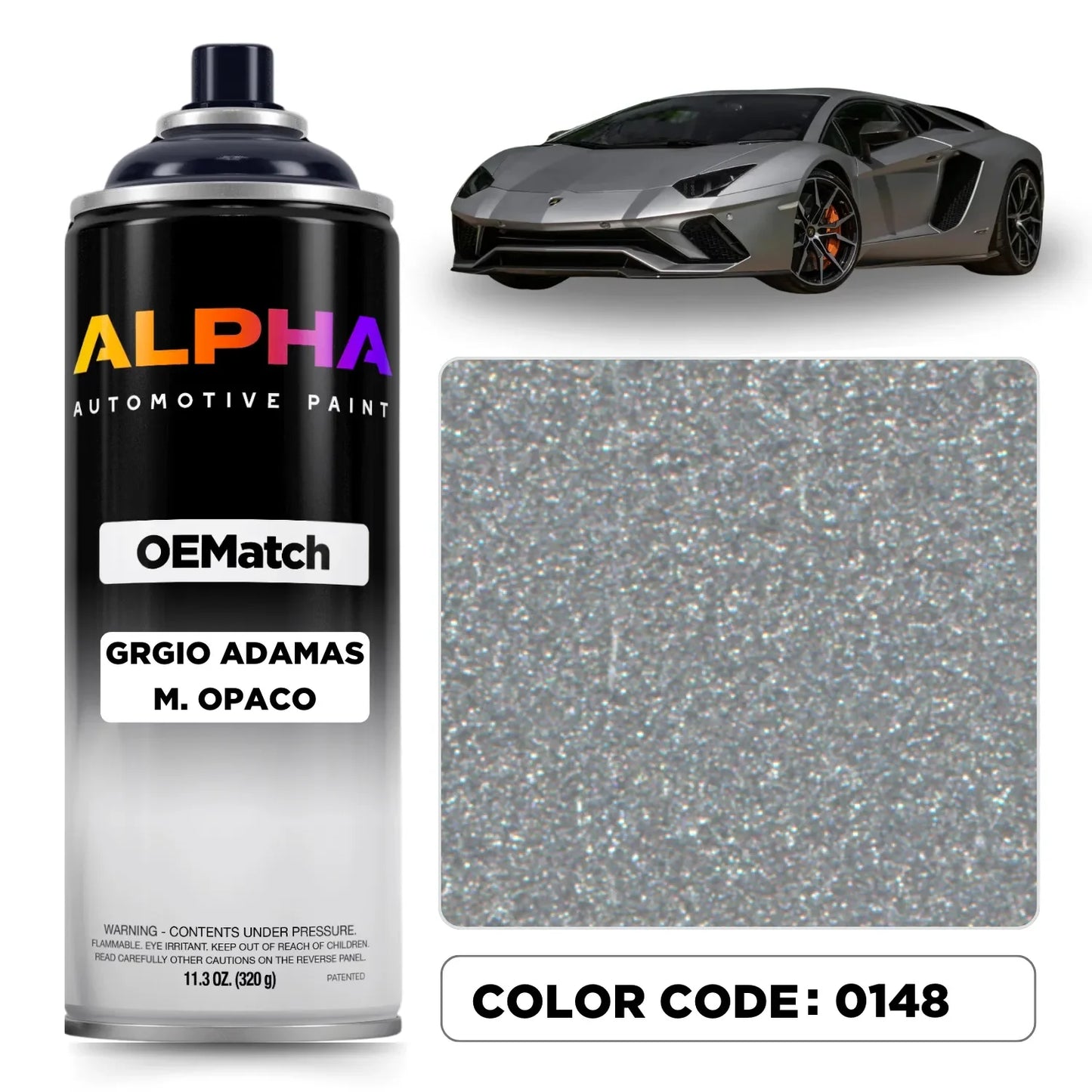 Lamborghini Grigio Adamas Metallic 0148 | OEMatch Spray Can