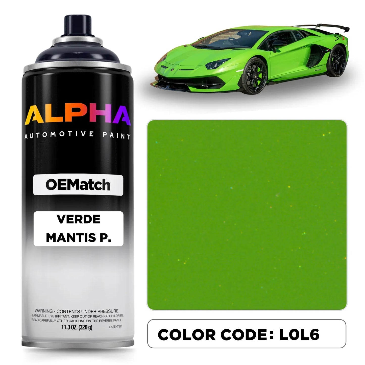 Lamborghini Verde Mantis Pearl L0L6 / 0L6 | OEMatch Spray Can