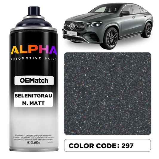 Mercedes Selenite Grey Metallic Matte 297 | OEMatch Spray Can