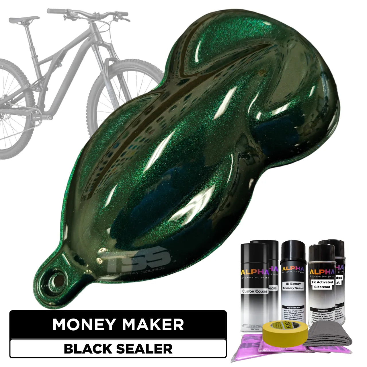 bicycle paint shop near me Money Maker Green Bike Paint Kit