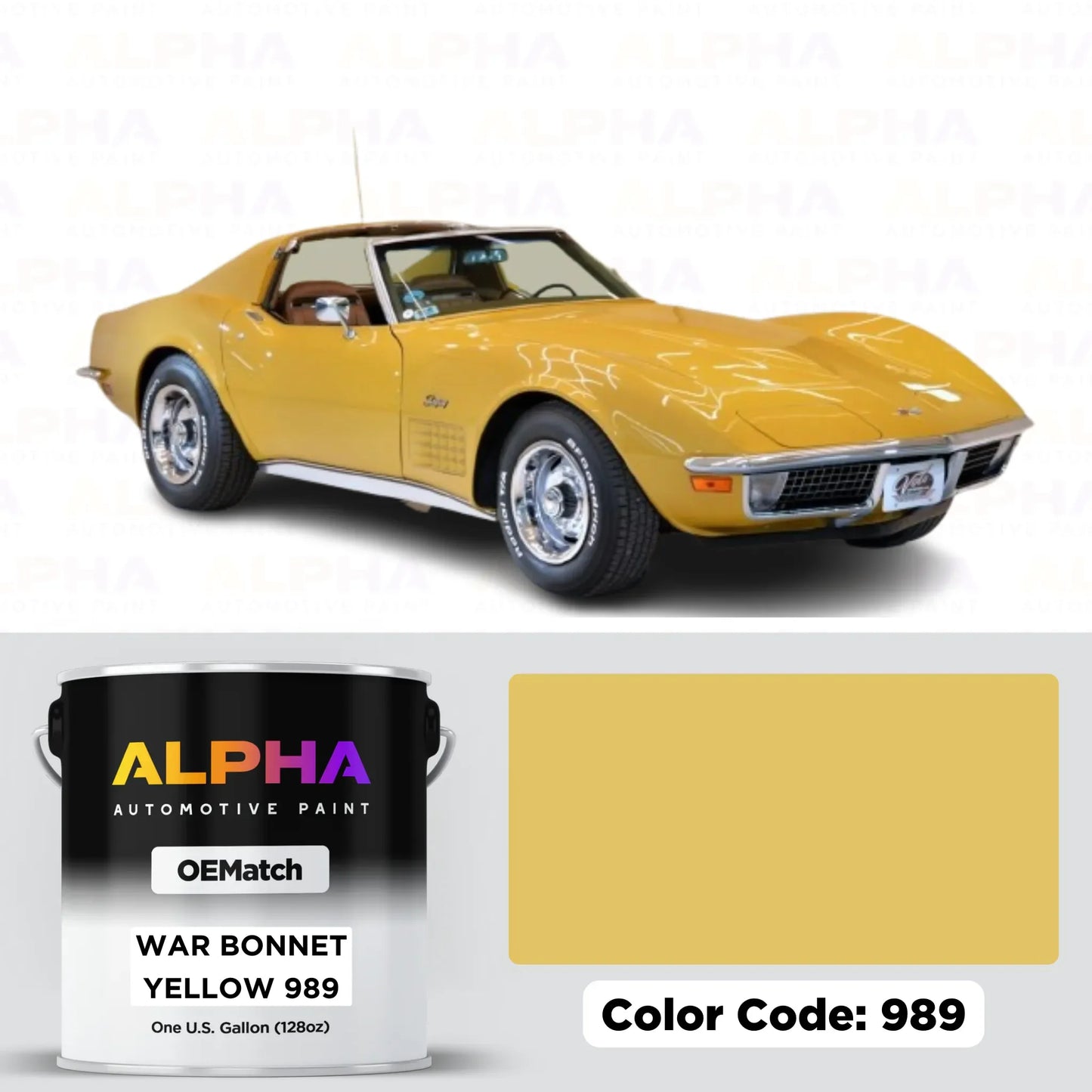 Chevrolet War Bonnet Yellow 989 OEM basecoat paint