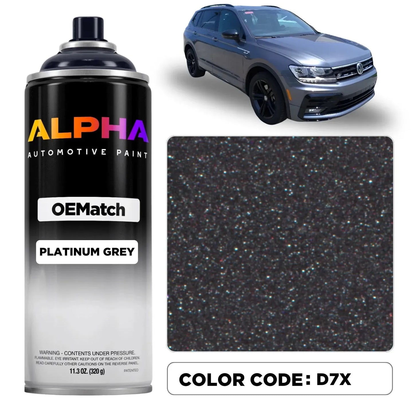 VOLKSWAGEN / AUDI PLATINUM GREY M. D7X | OEMatch Spray Can