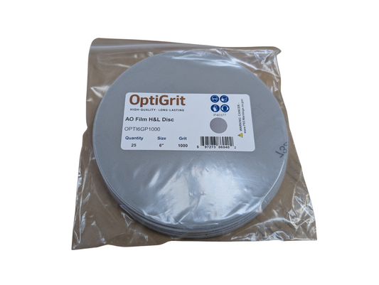 OptiGrit 6" Film Sandpaper Disc P1000 - 25/pk