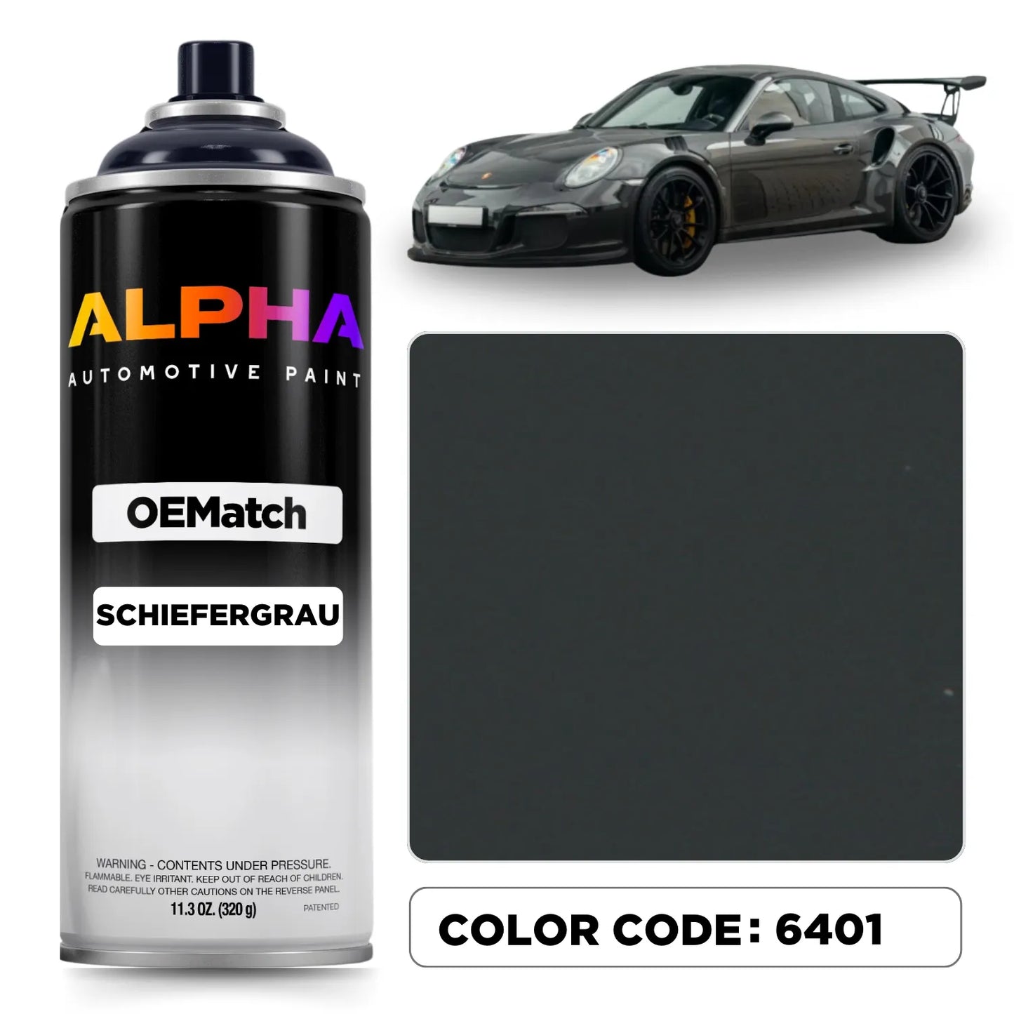 Porsche Slate Grey 6401 | OEMatch Spray Can