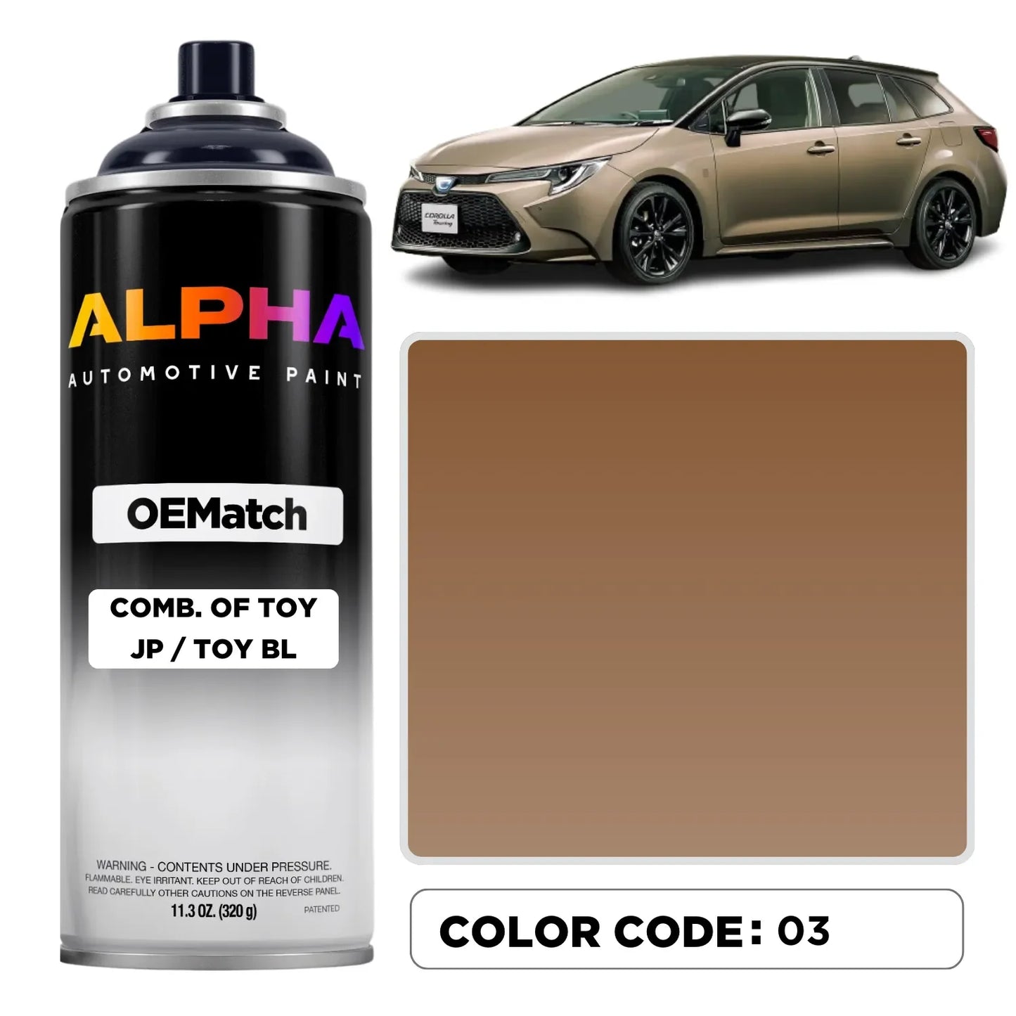 TOYOTA COMB. OF TOY JP / TOY BL 03 / JP OEM color match automotive spray can paint