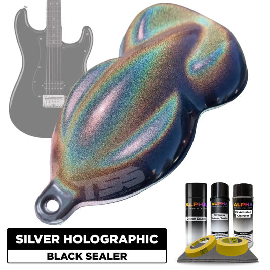 Silver Holographic Guitar Paint Kit