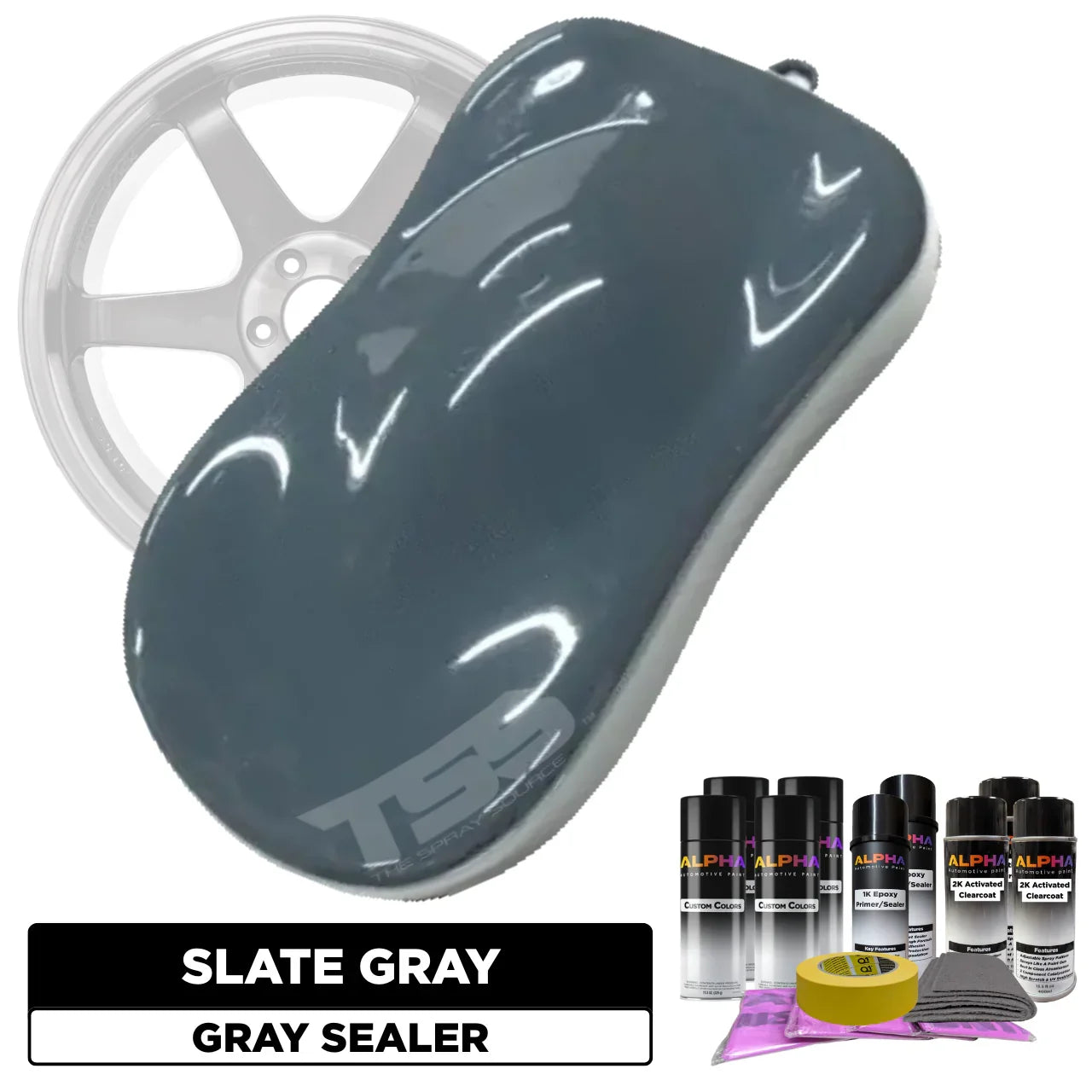 Slate Gray Wheel Paint Kit