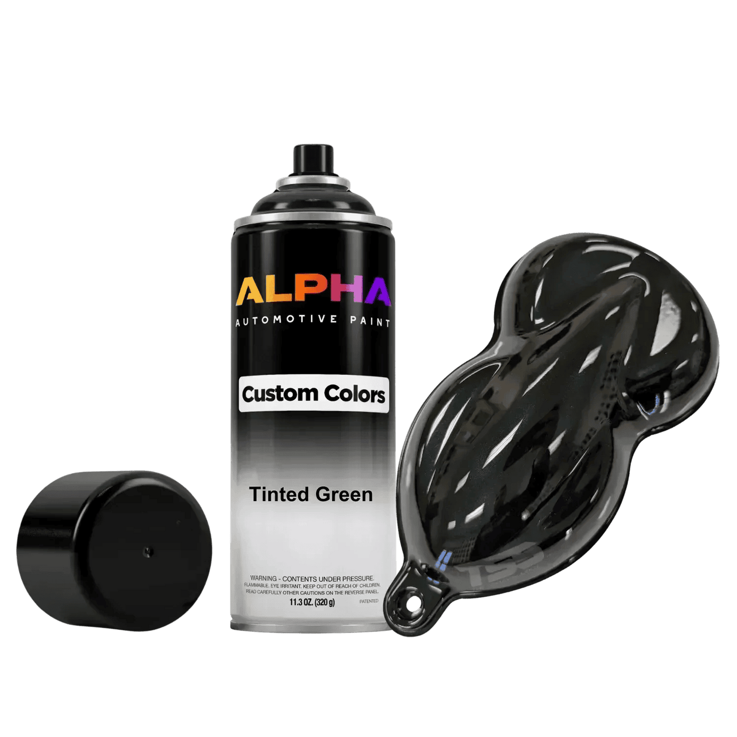 Tinted Green Spray Can