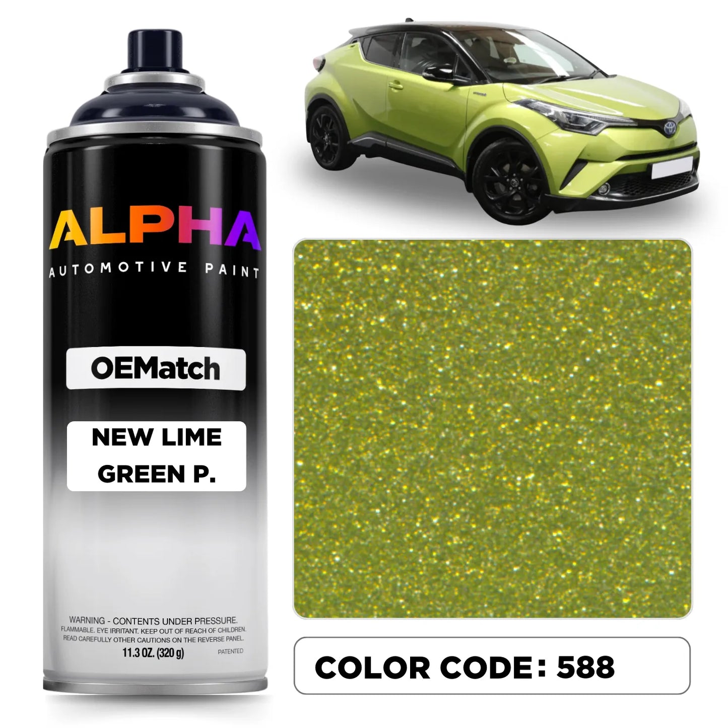 Toyota Electric Lime 588 | OEMatch Spray Can
