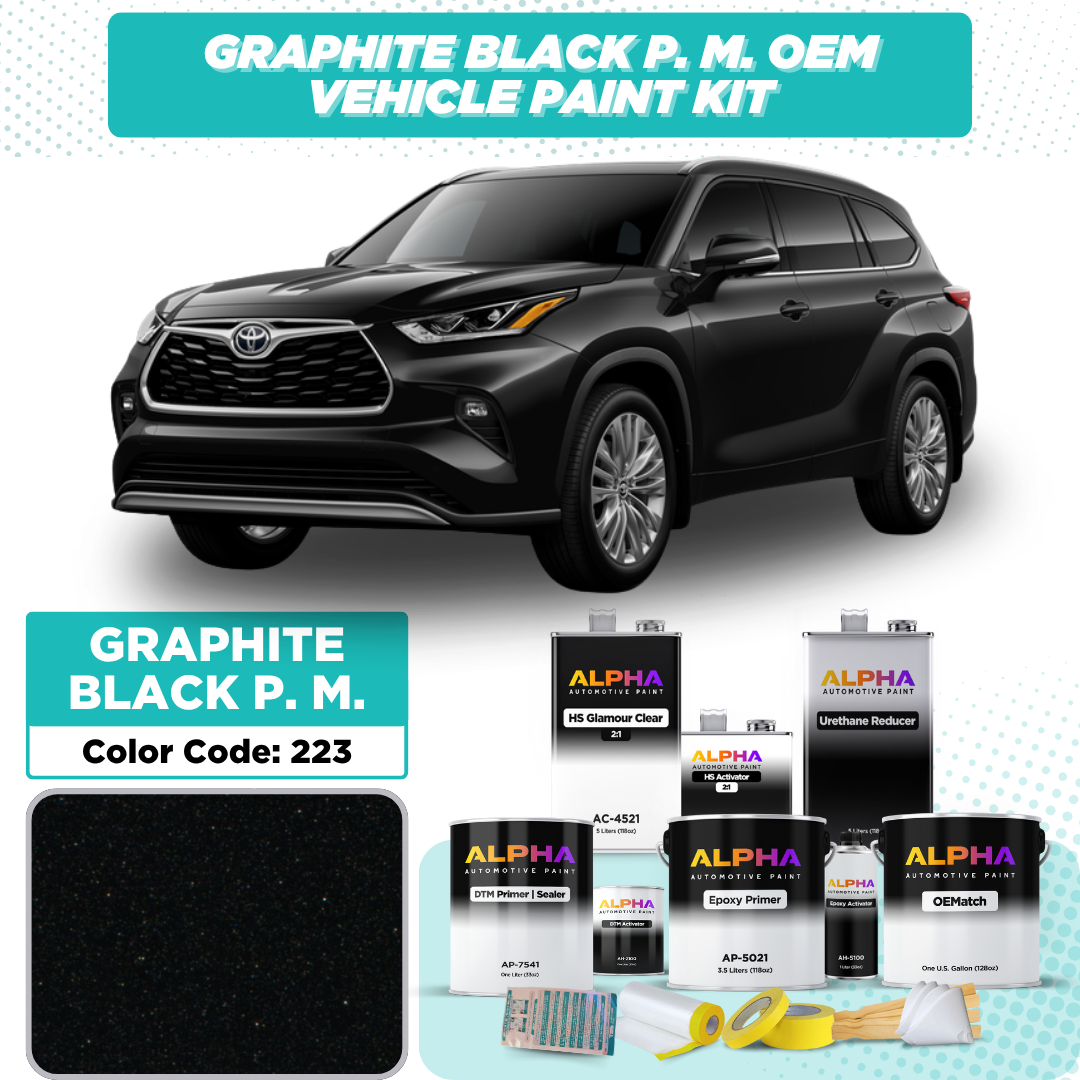 Toyota Graphite Black Pearl Metallic 223 | OEMatch Vehicle Paint Kit