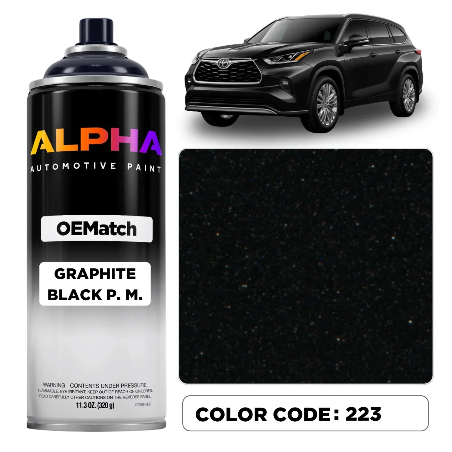 Toyota Graphite Black Pearl Metallic 223 | OEMatch Spray Can