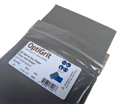 OptiGrit WetDry 3000 Grit 5-1/2" x 9" Waterproof Sanding Sheets – (25/pk)