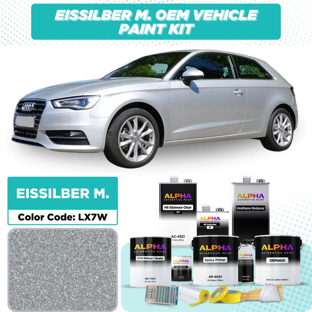 Volkswagen / Audi Eissilber Metallic LX7W / X7W | OEMatch Vehicle Paint Kit