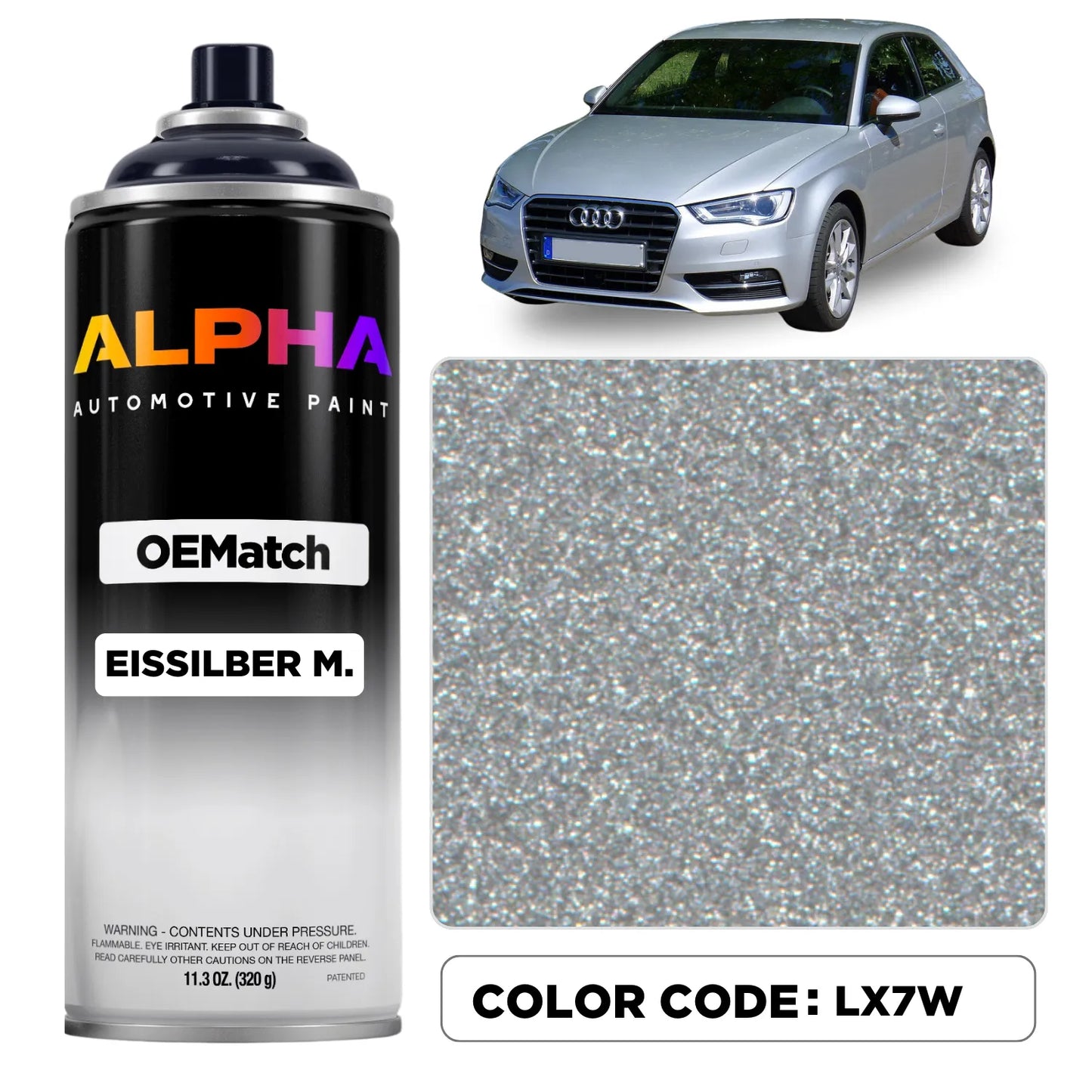 Volkswagen / Audi Eissilber Metallic LX7W / X7W | OEMatch Spray Can