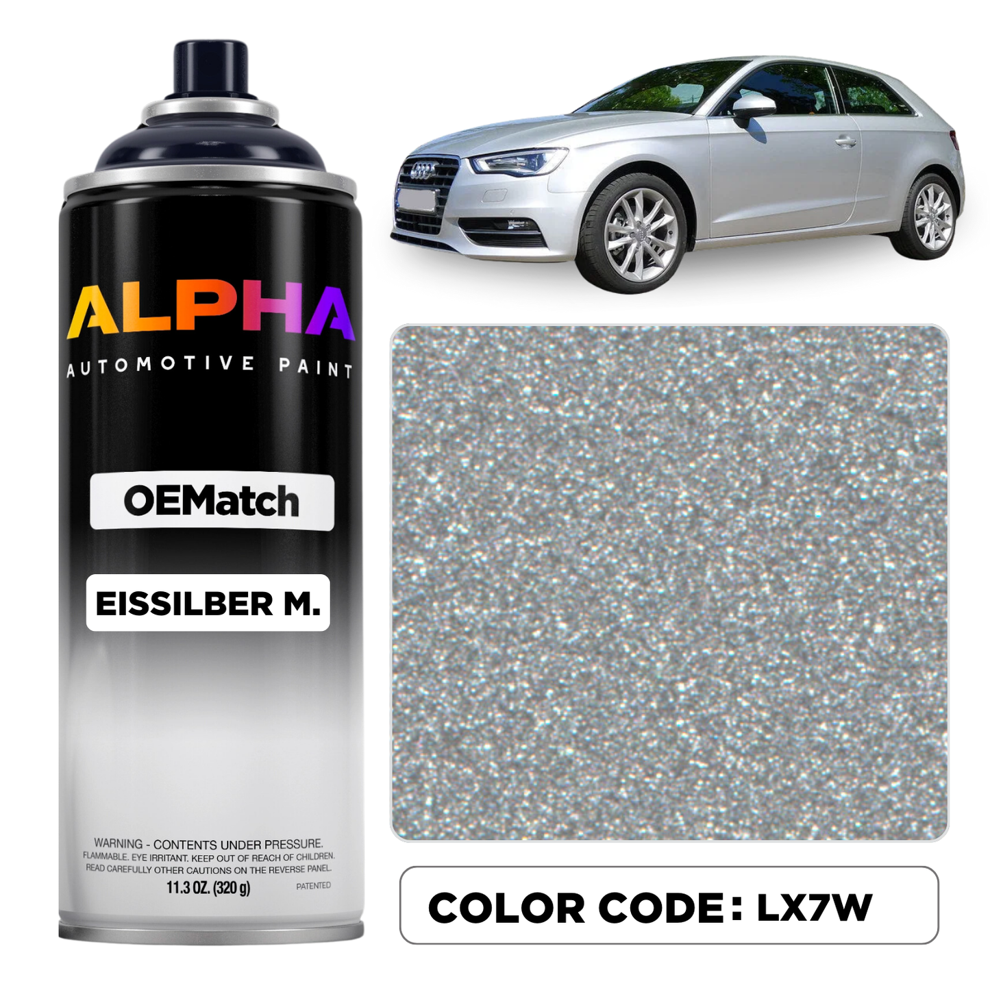 Volkswagen / Audi Eissilber Metallic LX7W / X7W | OEMatch Spray Can